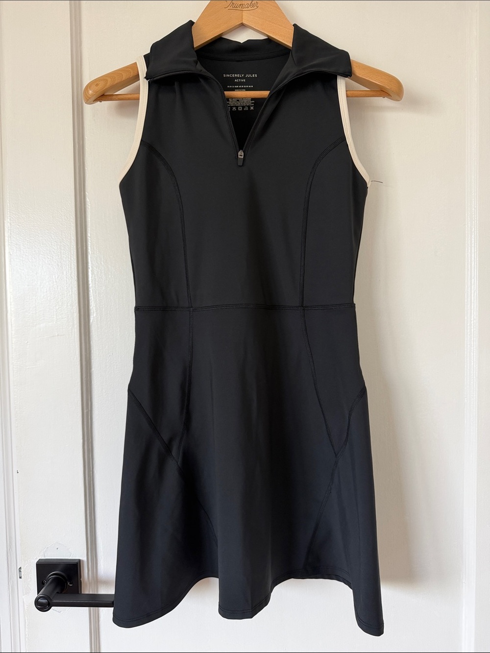 Sincerly Jules Black Mini Dress with Cream Trim